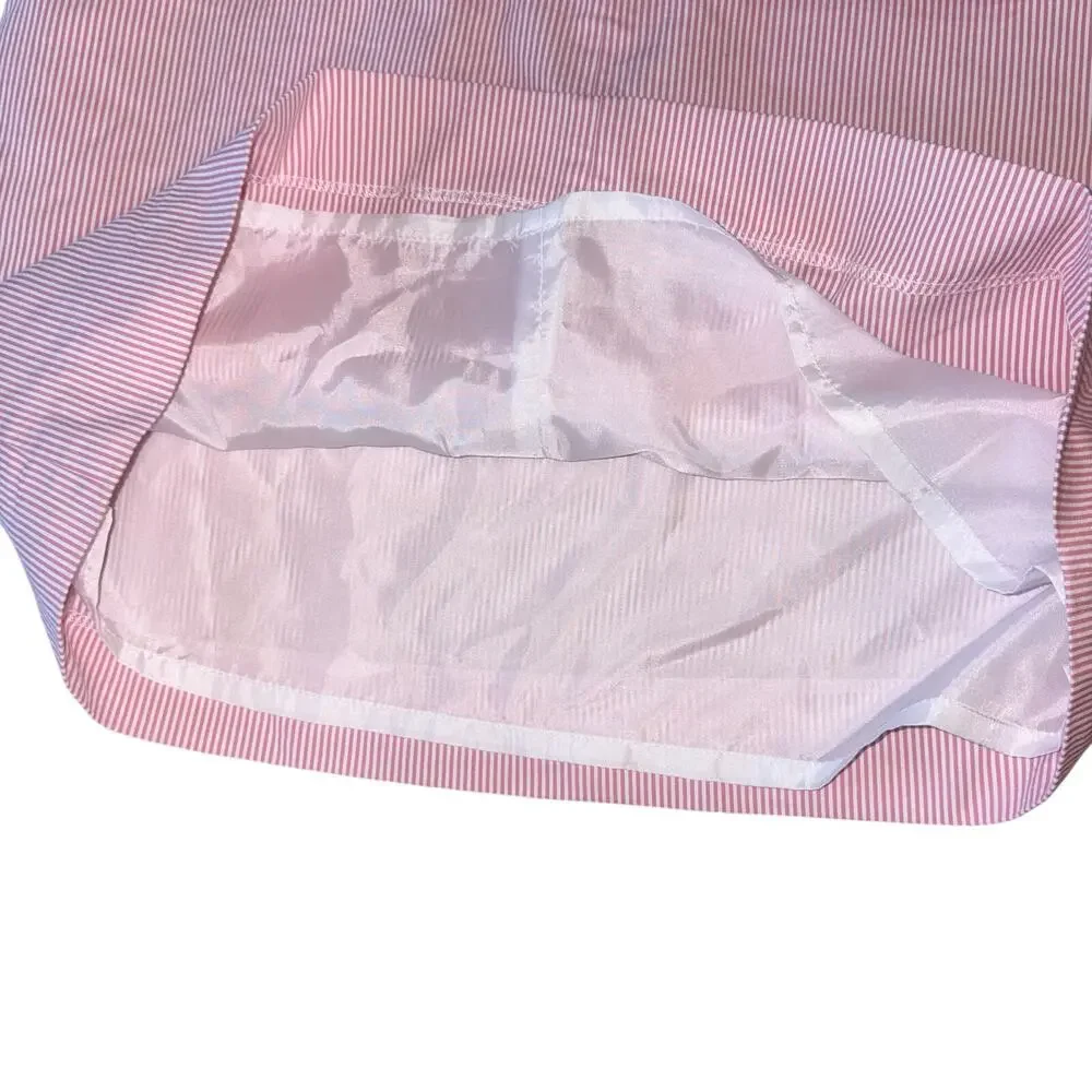 Grace Preppy Country Club Chic Pink & White Coquette Mini Skirt 10